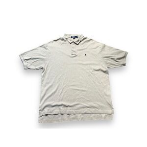 VINTAGE Ralph Lauren‎ Polo Shirt Mens XL Gray Green Pony 100% Cotton Made in USA